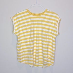 Yellow and White strip sleeveless women top. Size 2X